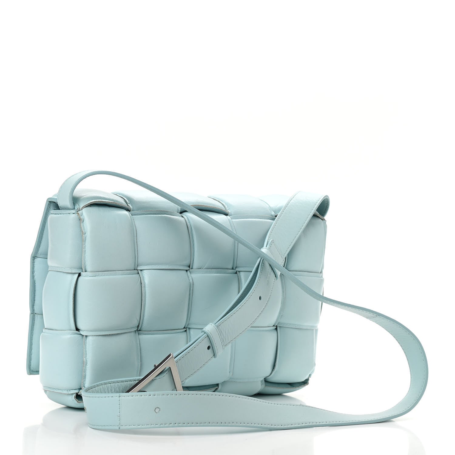 Bottega Veneta Paper Calfskin Maxi Intreccio Padded Cassette Crossbody Bag Ice 3 of 10