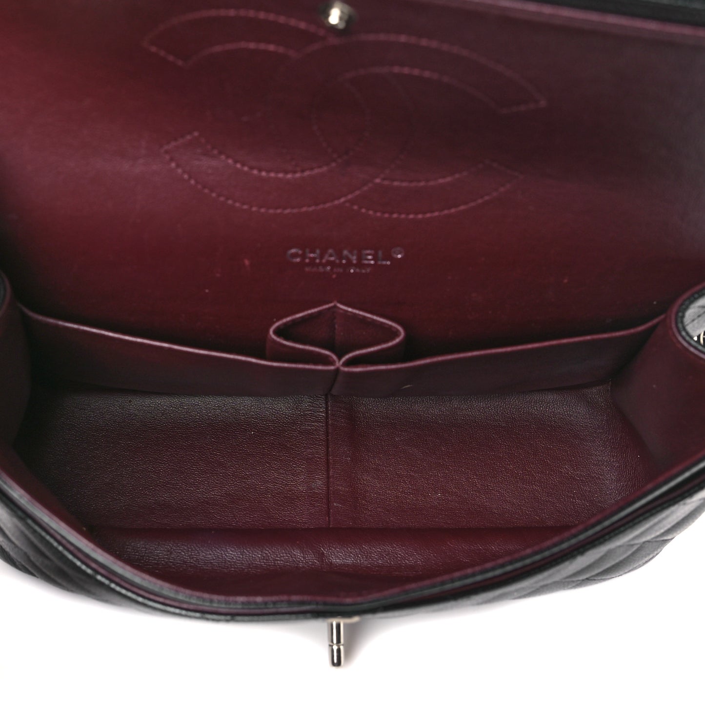 Caviar Quilted Jumbo Double Flap Black