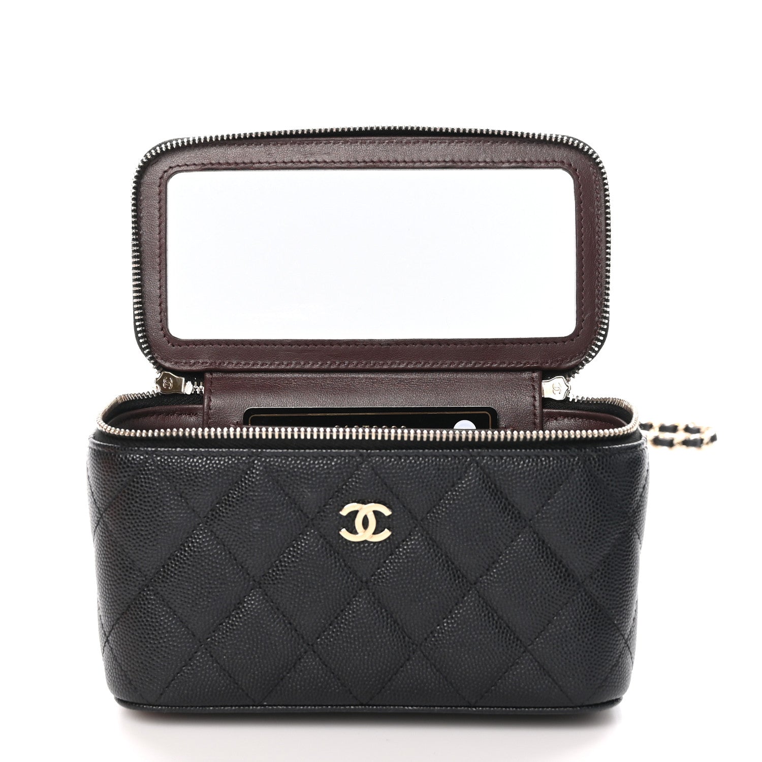 Chanel Caviar Quilted Small Vanity Case With Chain Black 5 of 12