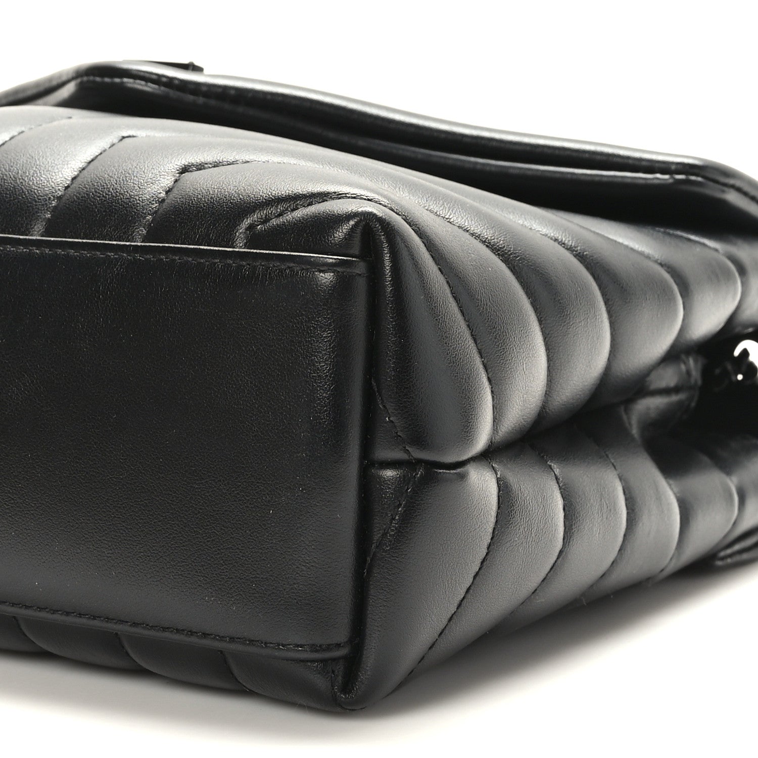 Saint Laurent Calfskin Y Quilted Monogram Monochrome Small Loulou Chain Satchel Black 8 of 8