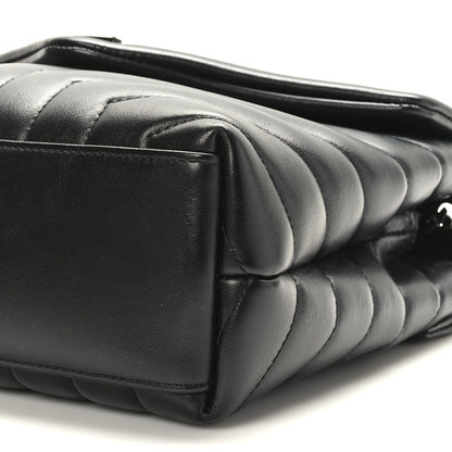 Saint Laurent Calfskin Y Quilted Monogram Monochrome Small Loulou Chain Satchel Black 8 of 8