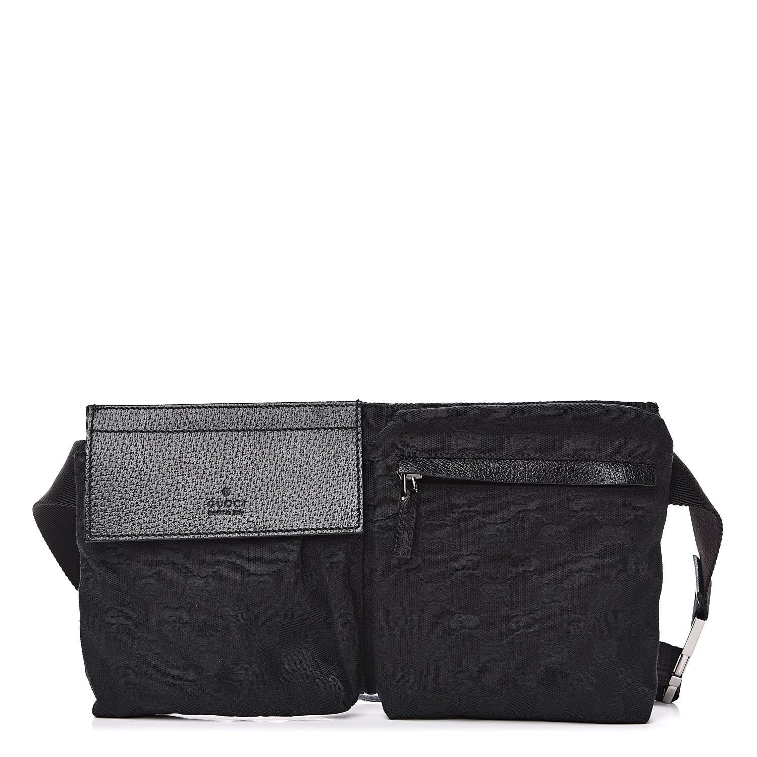 Gucci GG Monogram Double Pocket Belt Bag Black 1 of 10