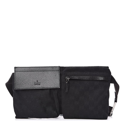Gucci GG Monogram Double Pocket Belt Bag Black 1 of 10