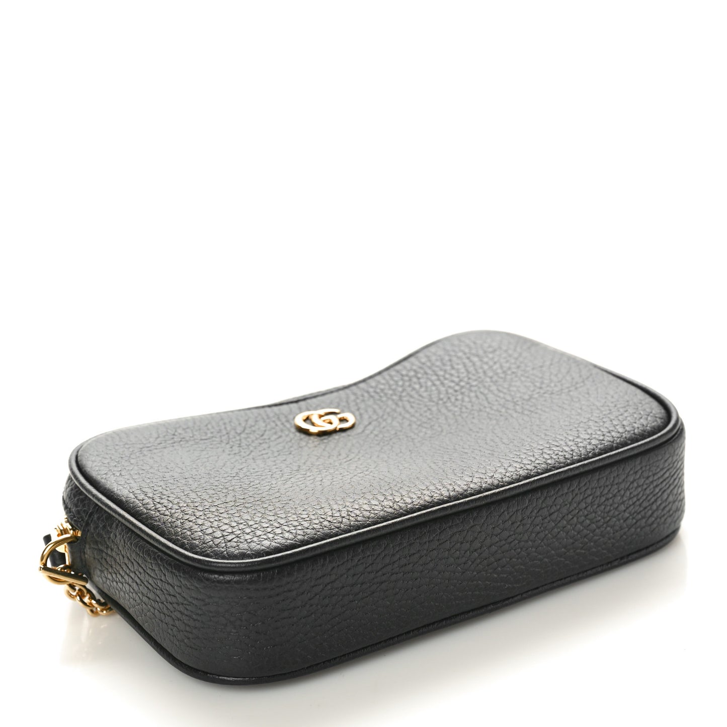 Dollar Calfskin Super Mini GG Marmont Chain Shoulder Bag Black