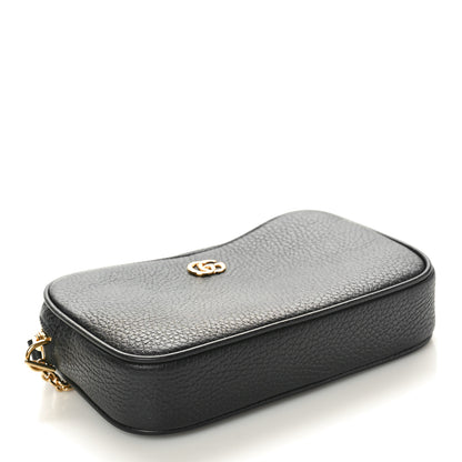 Gucci Dollar Calfskin Super Mini GG Marmont Chain Shoulder Bag Black 4 of 10