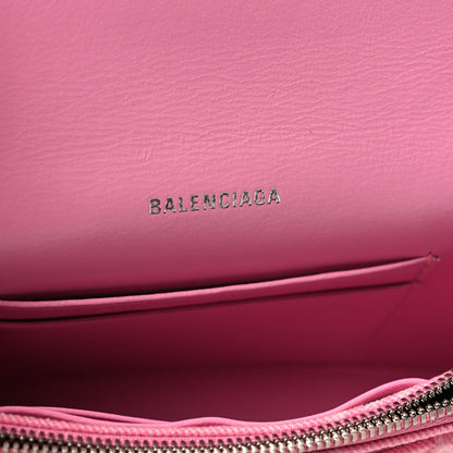 Balenciaga Denim XS Hourglass Wallet On Chain Pink 6 of 9