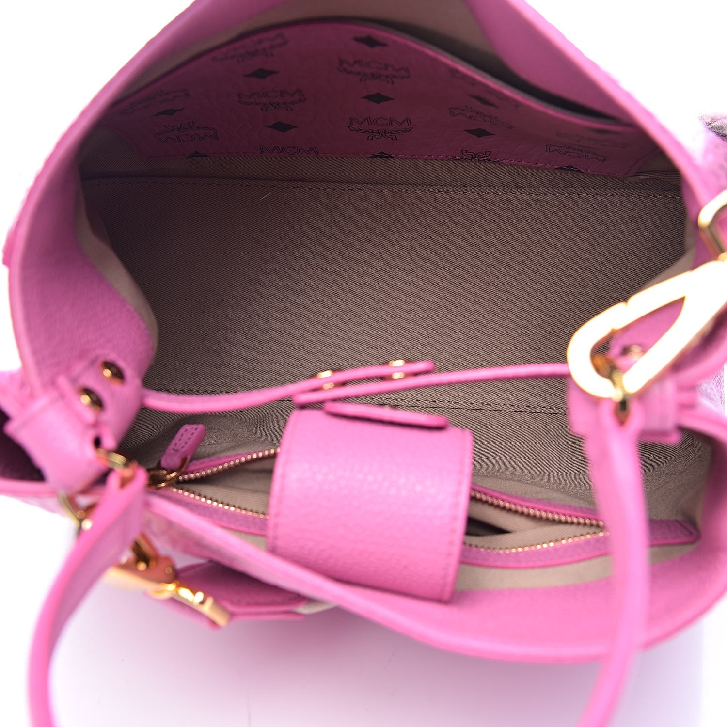 MCM Visetos Small Corina Shoulder Bag Pink 5 of 10