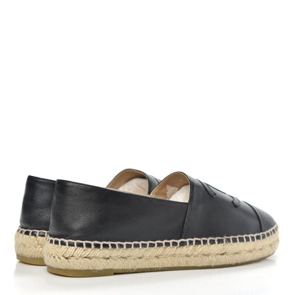 Chanel Lambskin CC Espadrilles 37 Black 4 of 9
