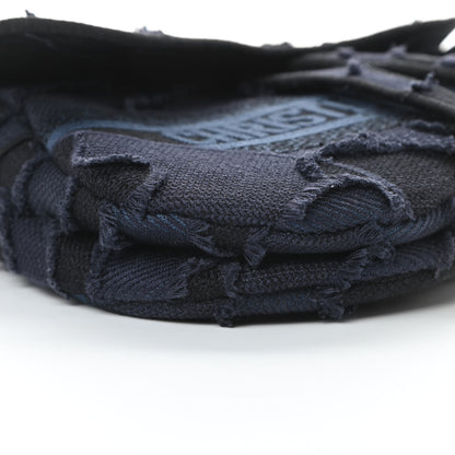 Christian Dior Canvas Embroidered Camouflage Saddle Bag Blue 9 of 11