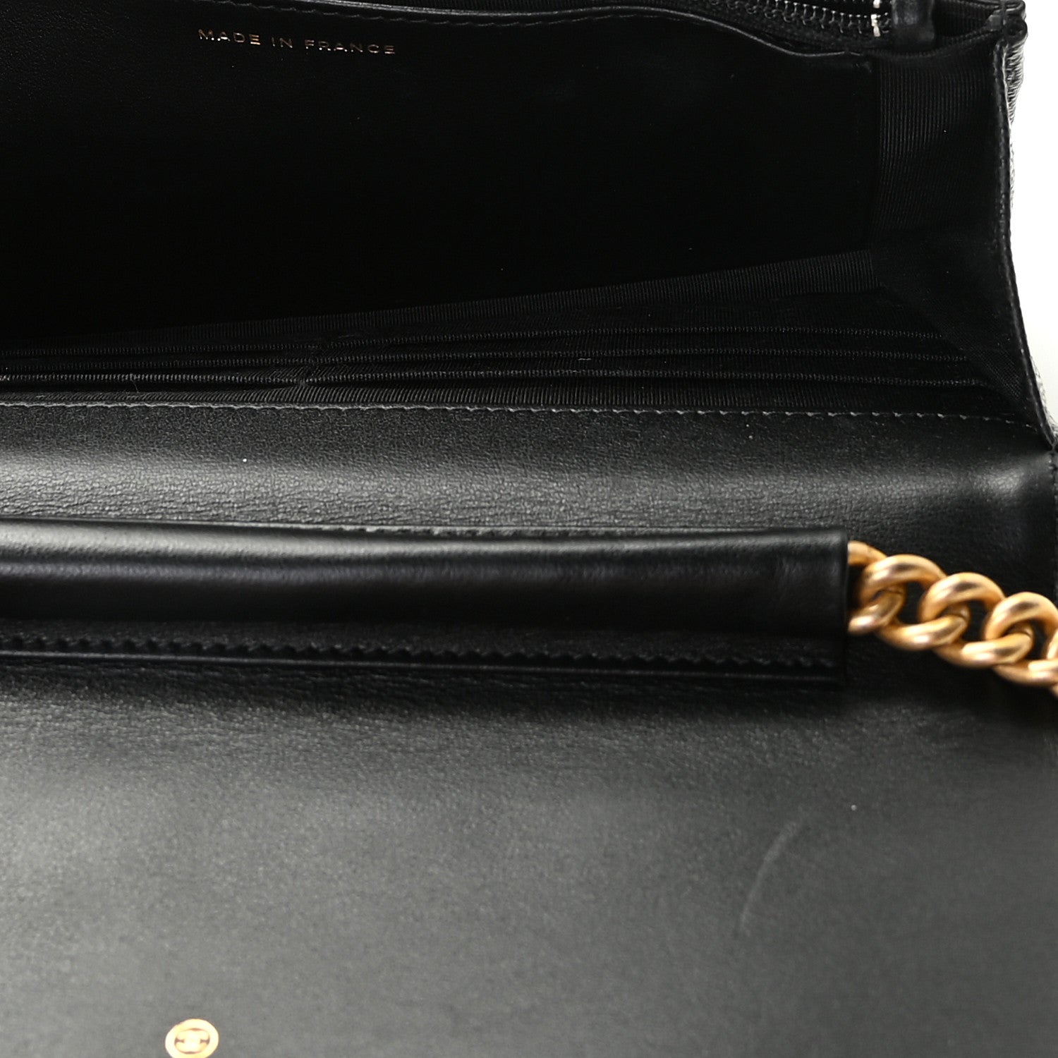 Chanel Caviar Quilted Boy Wallet On Chain WOC Black 4 of 13