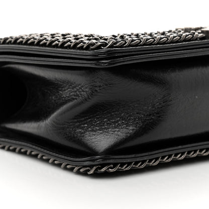 Chanel Glazed Calfskin Quilted Medium Chain Around Boy Flap Black 9 of 12