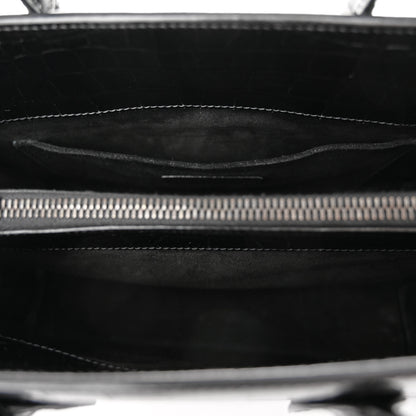 Saint Laurent Calfskin Crocodile Embossed Baby Sac De Jour Black 6 of 10