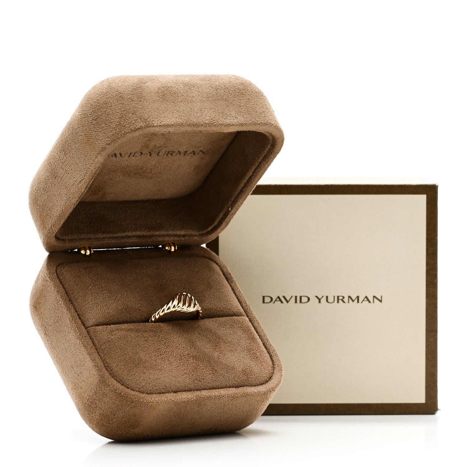 David Yurman 18K Yellow Gold 7mm Sculpted Cable Pinky Ring 49 4.75 6 of 6