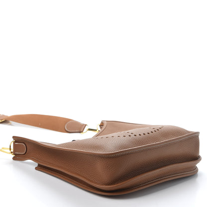 Hermes Taurillon Clemence Evelyne III PM Gold 3 of 9