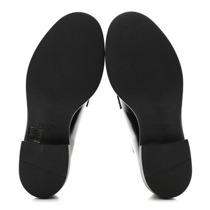 Prada Spazzolato Calzature Donna 50mm Derby Loafers 39 Black 6 of 10