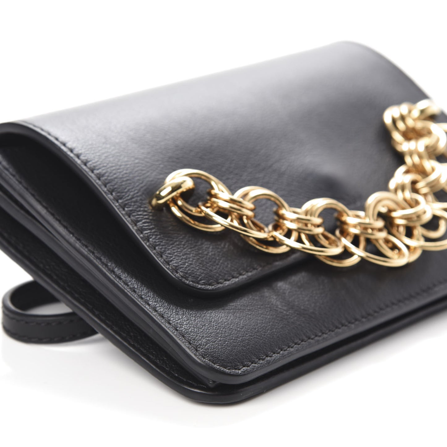 Smooth Calfskin Drew Bijou Clutch Black