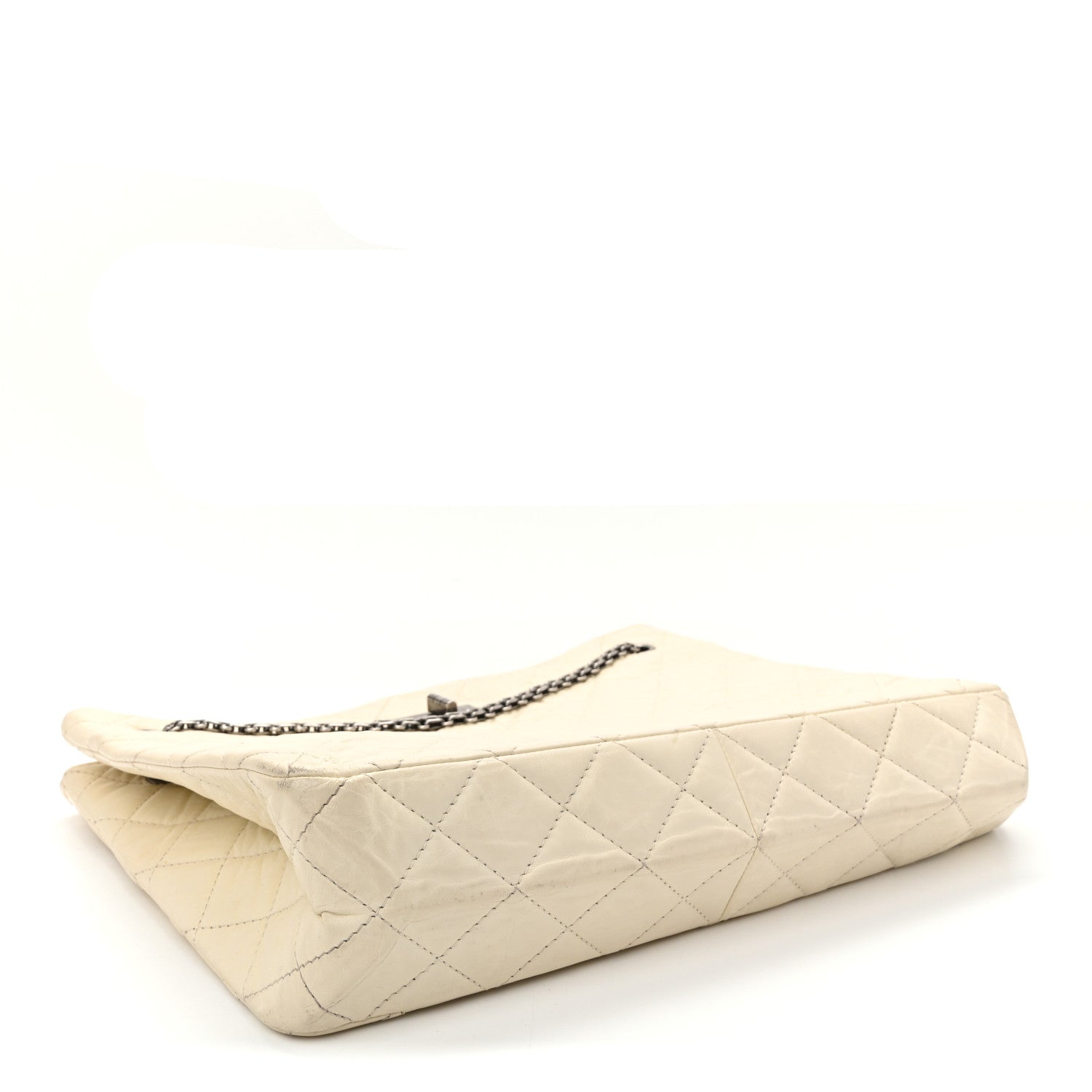 Chanel Aged Calfskin Quilted Reissue 2.55 Tote Ivory 4 of 14