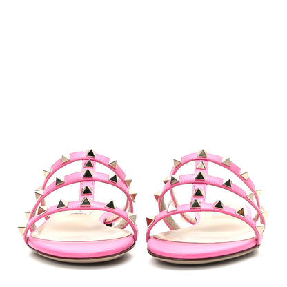 Valentino Garavani Nappa Rockstud Caged Flat Slide Sandals 35 Feminine Pink 2 of 9