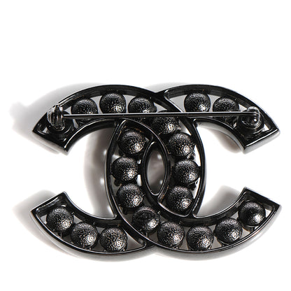 Chanel Crystal CC Brooch Black 4 of 5