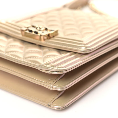Chanel Iridescent Calfskin Quilted North South Boy Flap Beige 10 of 10