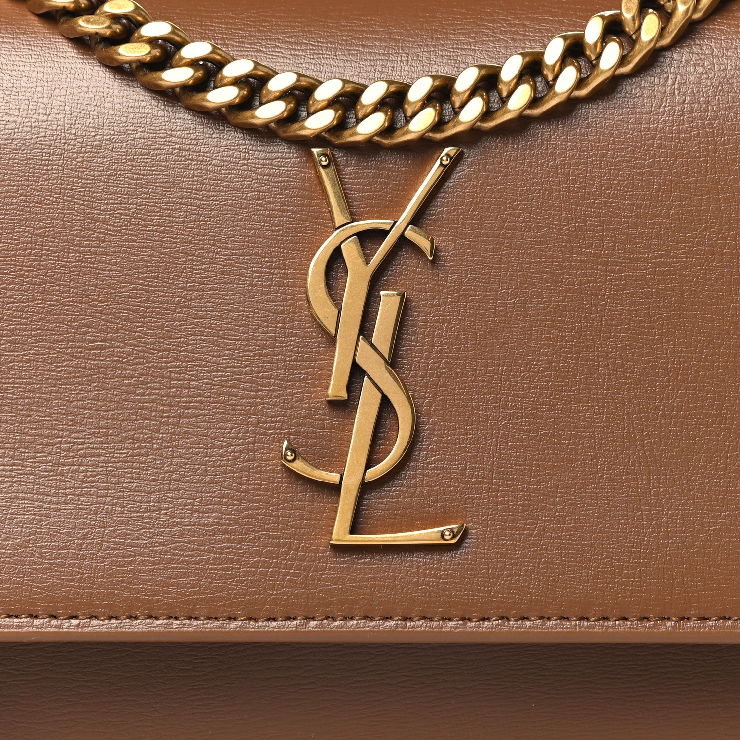 Saint Laurent Smooth Calfskin Medium Monogram Sunset Satchel Fox 8 of 10