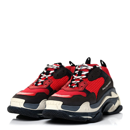 Balenciaga Fabric Mesh Mens Triple S Sneakers 39 Rouge Black 3 of 9