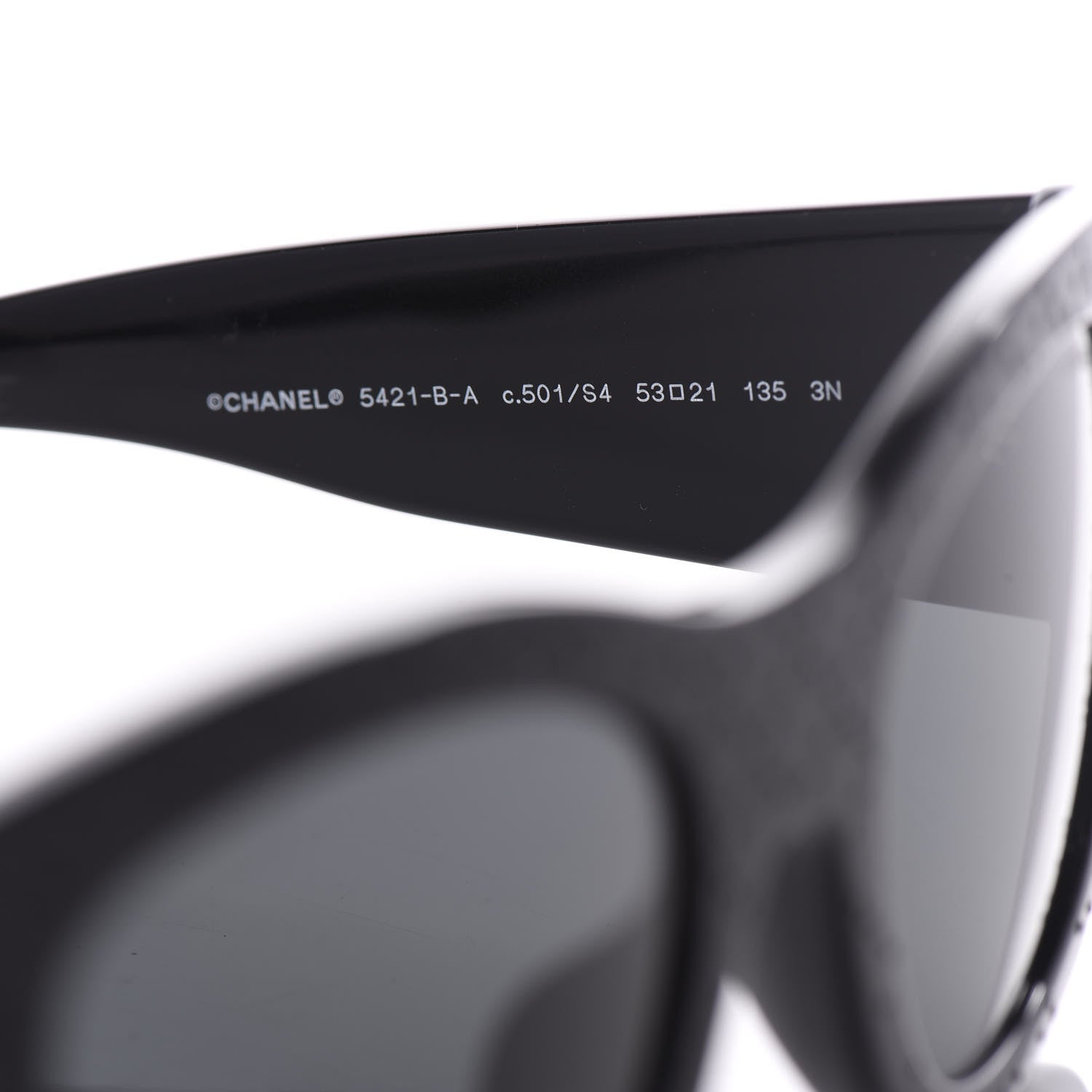 Chanel Acetate Strass Rectangle Sunglasses 5421B Black 5 of 8