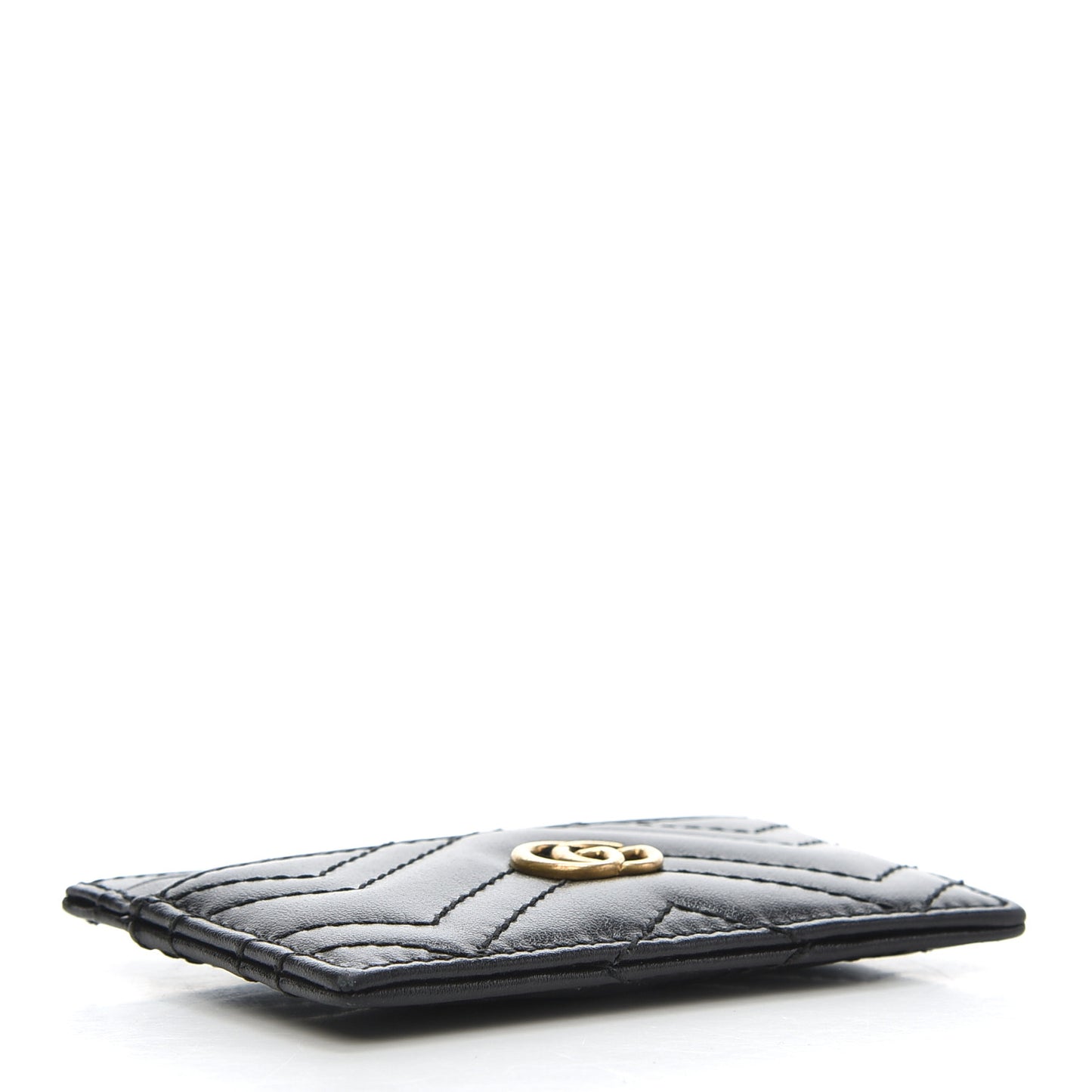 Calfskin Matelasse GG Marmont Card Holder Black