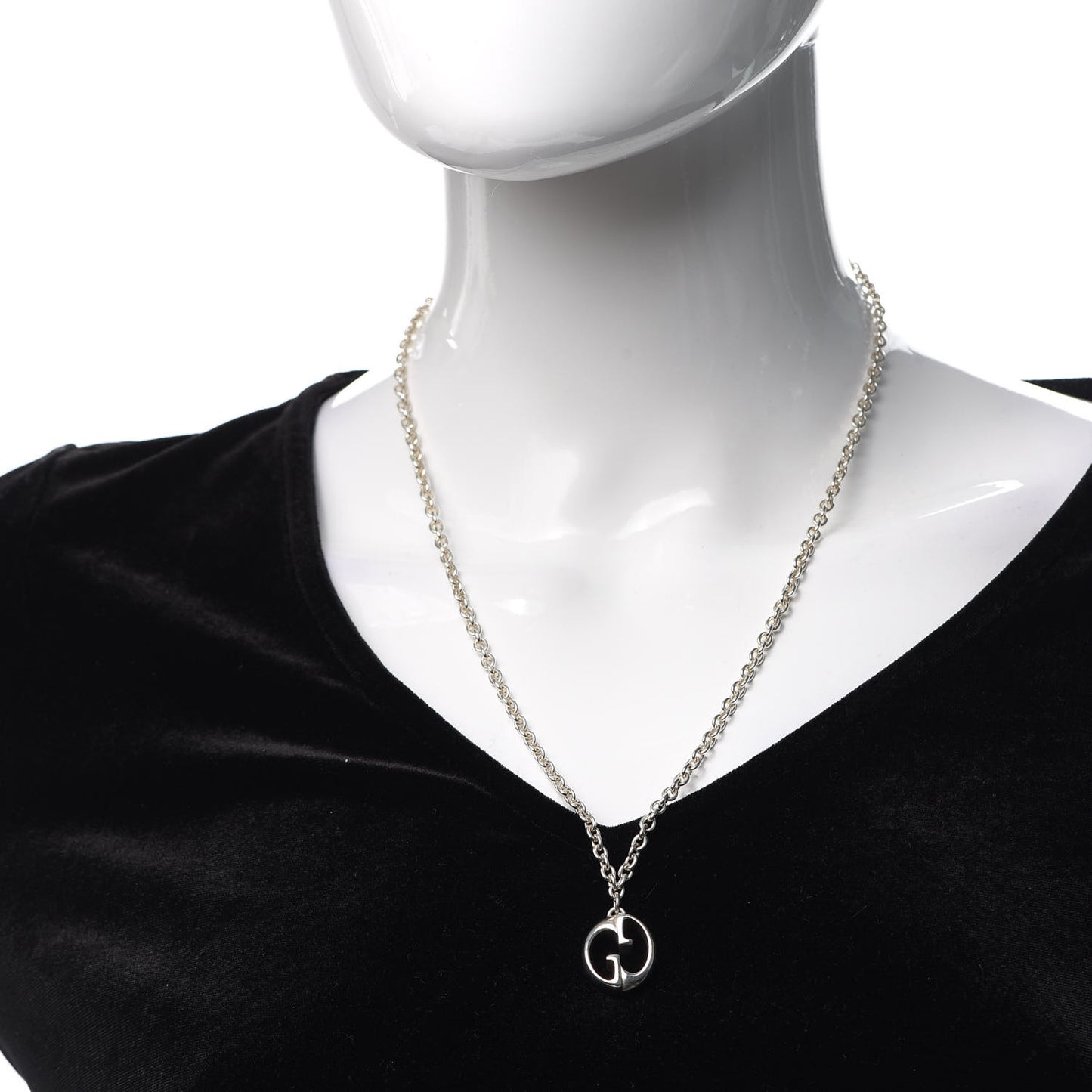 Sterling Silver Mirrored GG Necklace