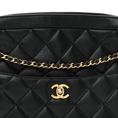 Chanel Lambskin Quilted Large Camera Case Black 8 of 13