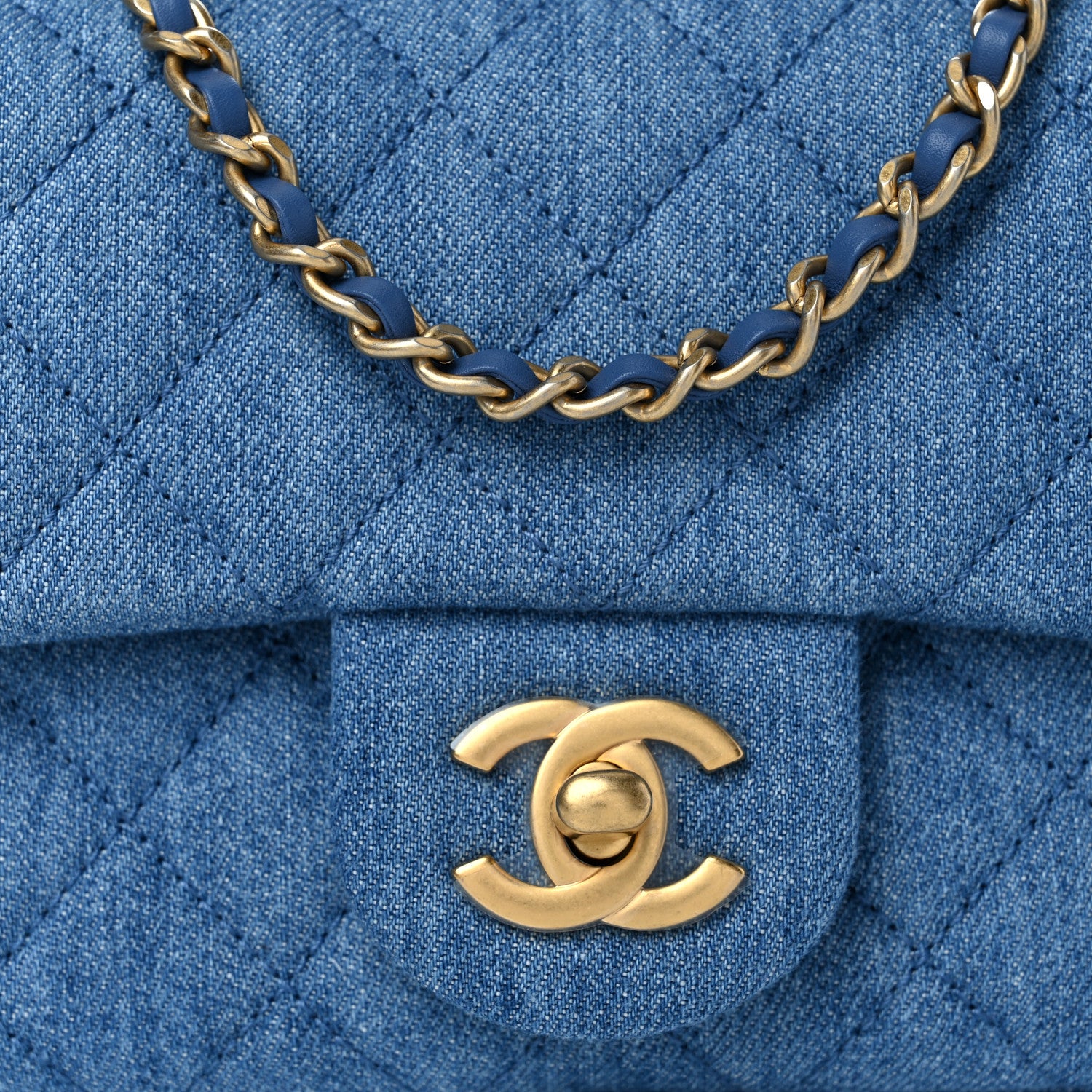 Chanel Denim Quilted Mini Pearl Crush Flap Blue 8 of 11