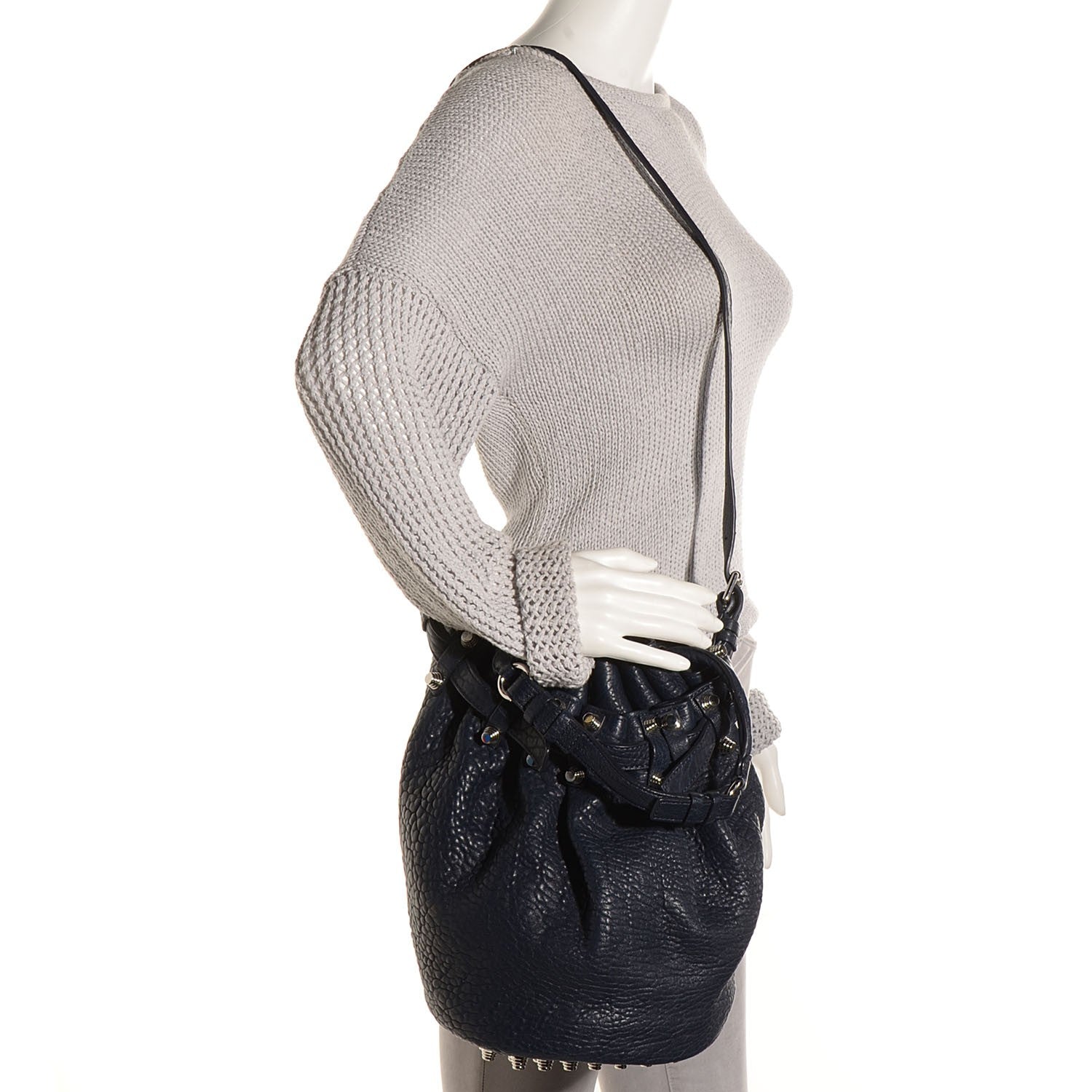 Alexander Wang Pebbled Lambskin Diego Bucket Bag Neptune 2 of 7