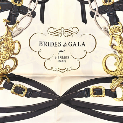 Hermes Silk Brides De Gala Scarf 90 Black Creme Gold 2 of 3