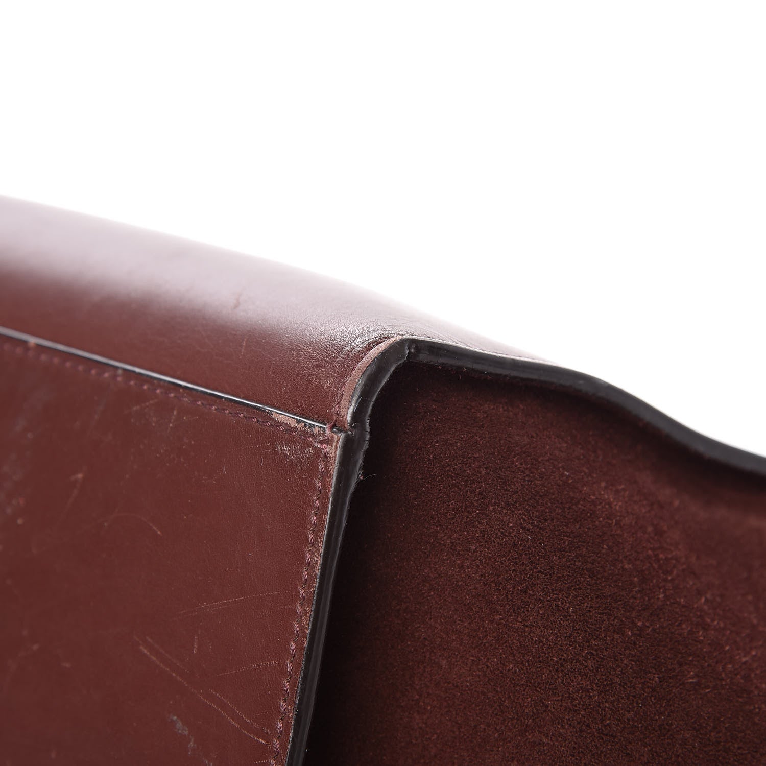 Celine Smooth Calfskin Suede Large Trapeze Burgundy 21 of 21