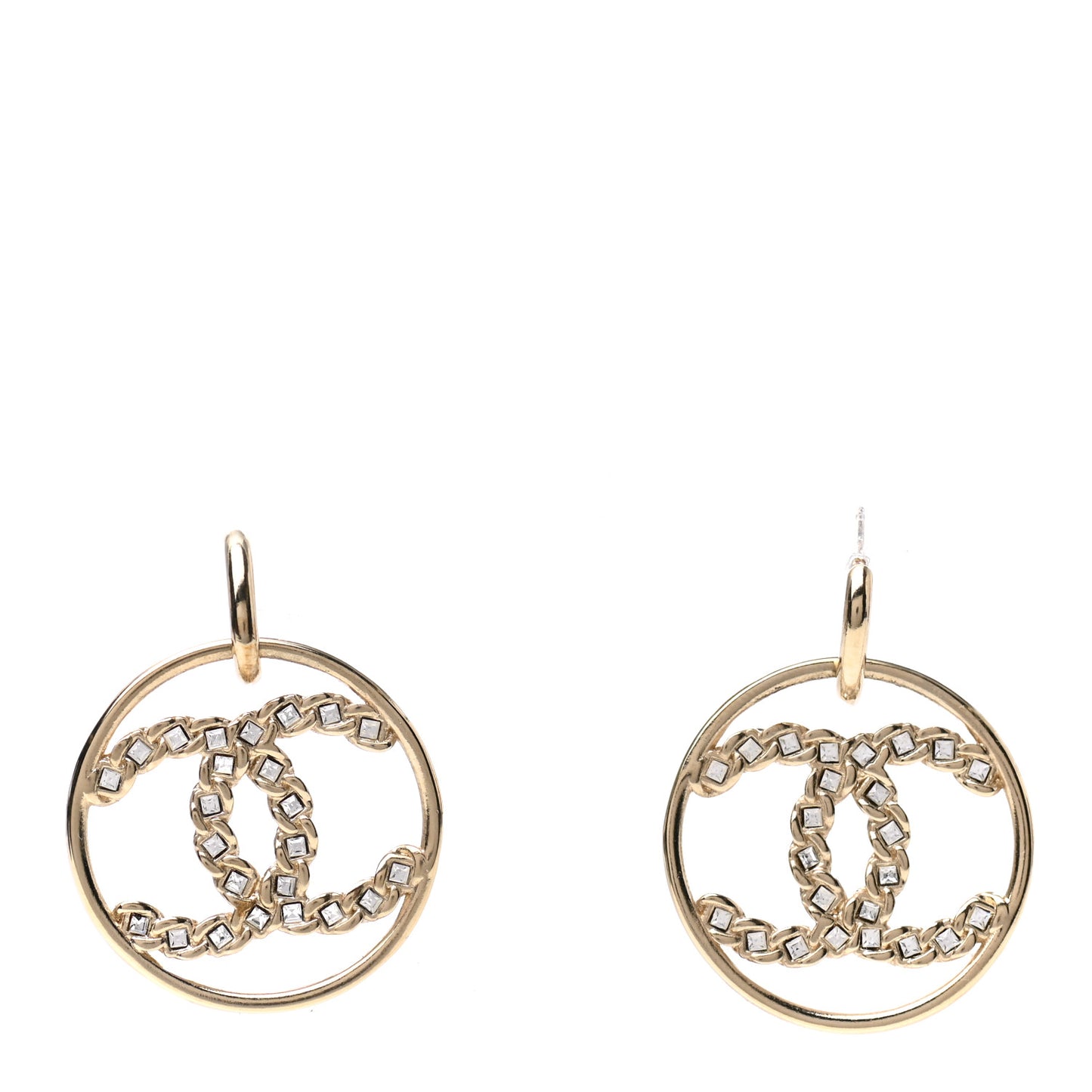 Baguette Crystal High Society CC Drop Earrings Gold