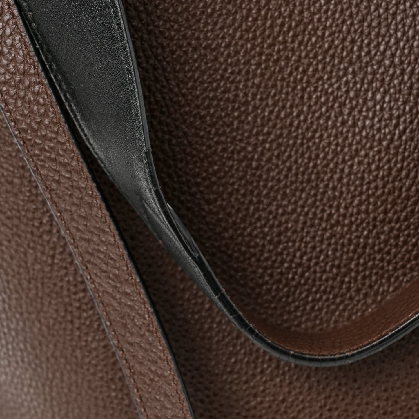 Vitello Daino Drawstring Bag Brown
