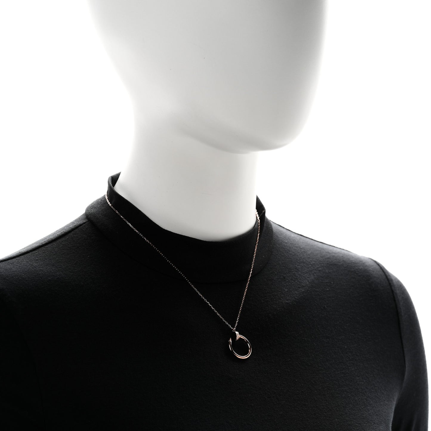 18K Pink Gold Diamond Juste Un Clou Pendant Necklace