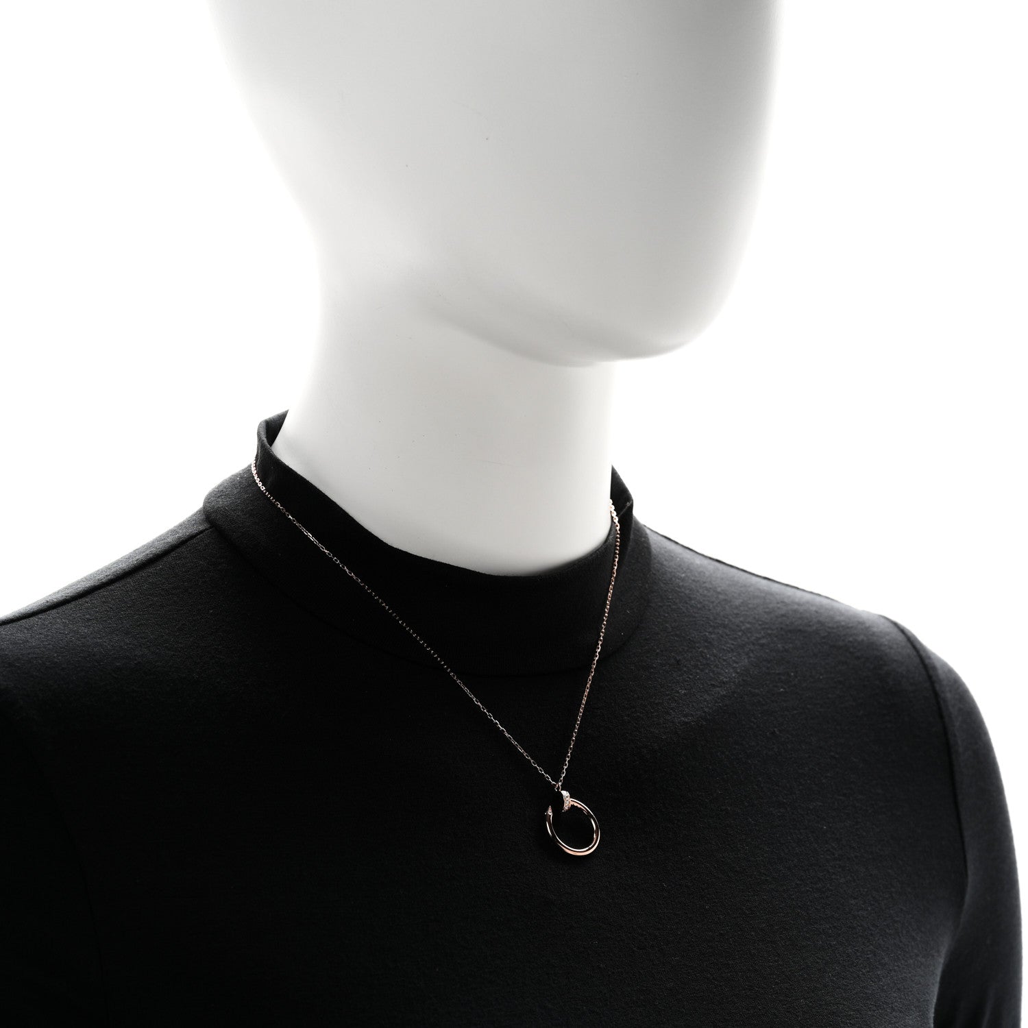 Cartier 18K Pink Gold Diamond Juste Un Clou Pendant Necklace 2 of 5