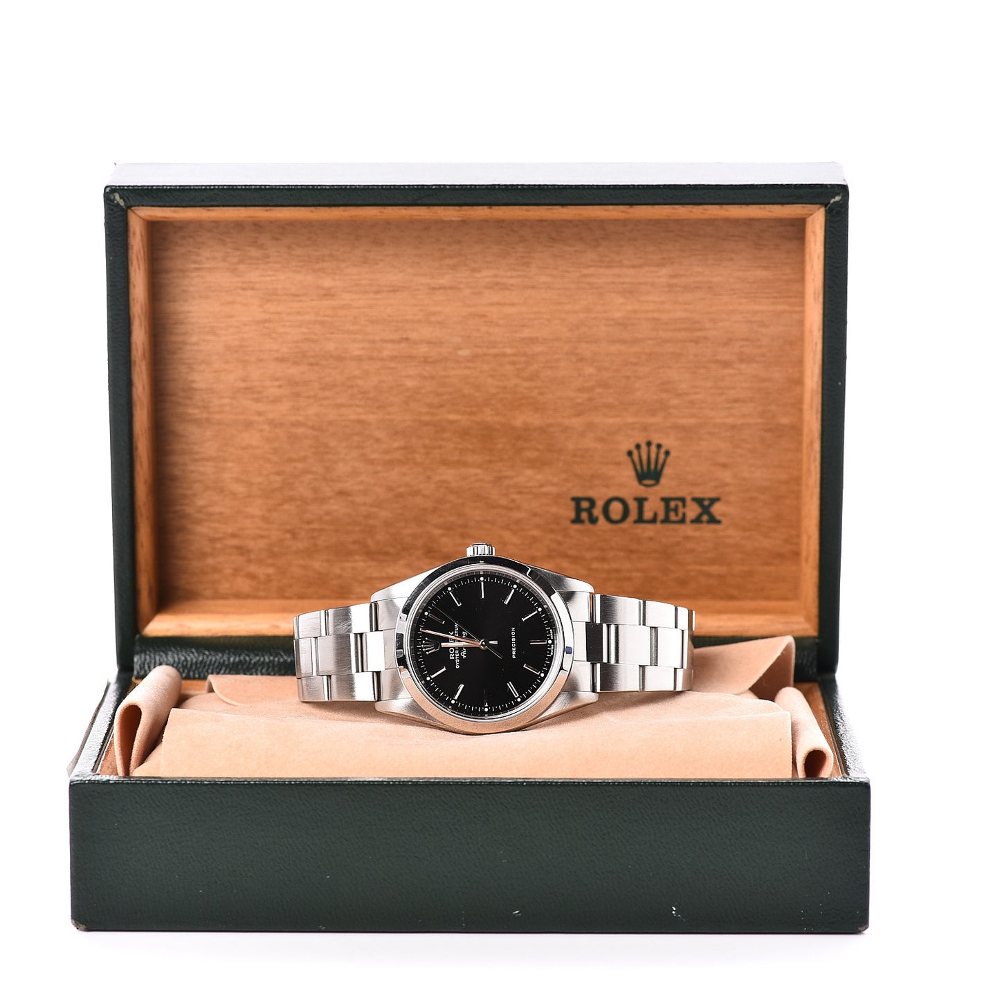 Stainless Steel 34mm Air-King Oyster Perpetual Precision Watch Black 14000