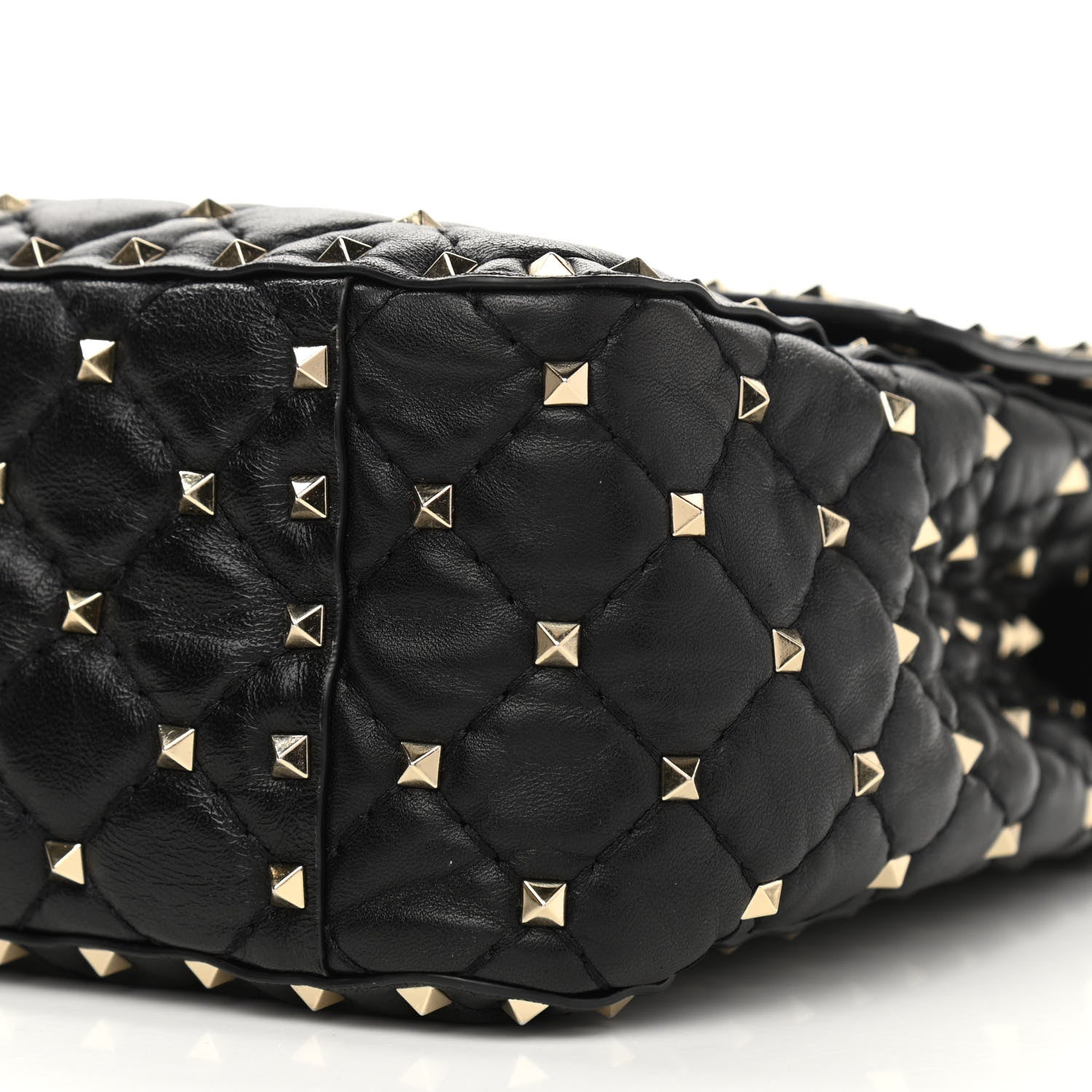 Valentino Garavani Lambskin Large Rockstud Spike Shoulder Bag Black 9 of 11