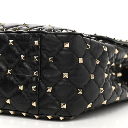 Valentino Garavani Lambskin Large Rockstud Spike Shoulder Bag Black 9 of 11