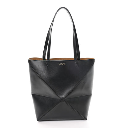 Loewe Shiny Calfskin Medium Puzzle Fold Tote Black 1 of 9