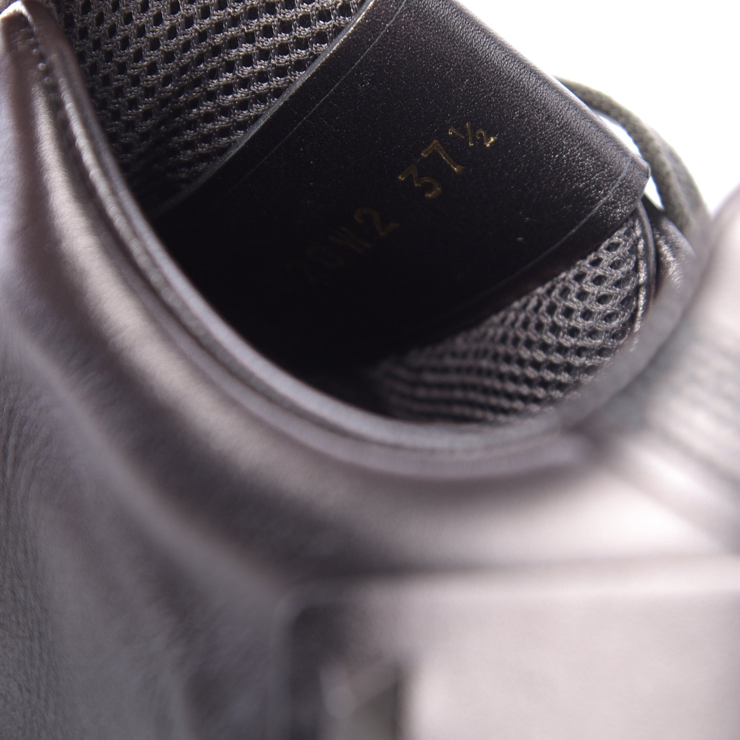 Metallic Calfskin Womens Backnet Sneakers 37.5 Silver