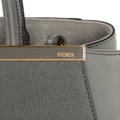 Fendi Vitello Elite Flamingo Regular 2Jours Tote Grigio Grigio Chiaro 7 of 11