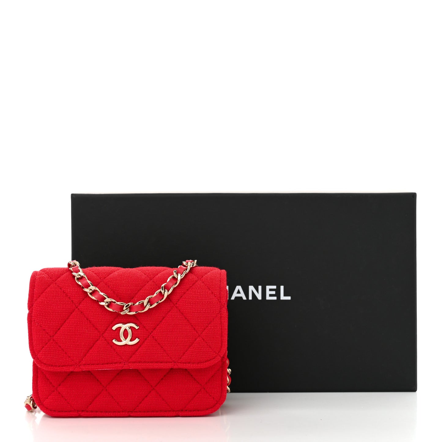 Jersey Quilted Micro Mini Flap Red