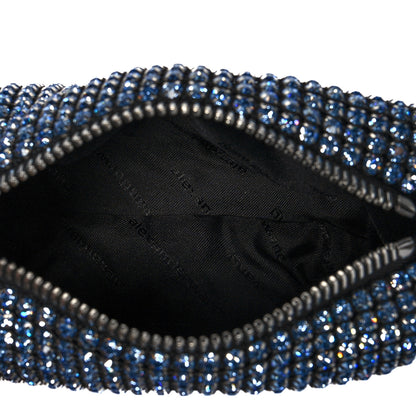 Alexander Wang Mesh Crystal Rhinestone Mini Heiress Pouch Navy 4 of 9