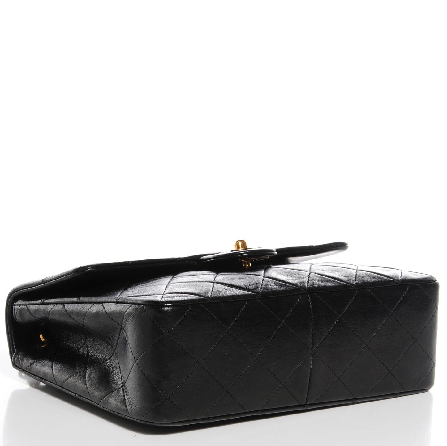 Lambskin Quilted Mini Square Flap Black