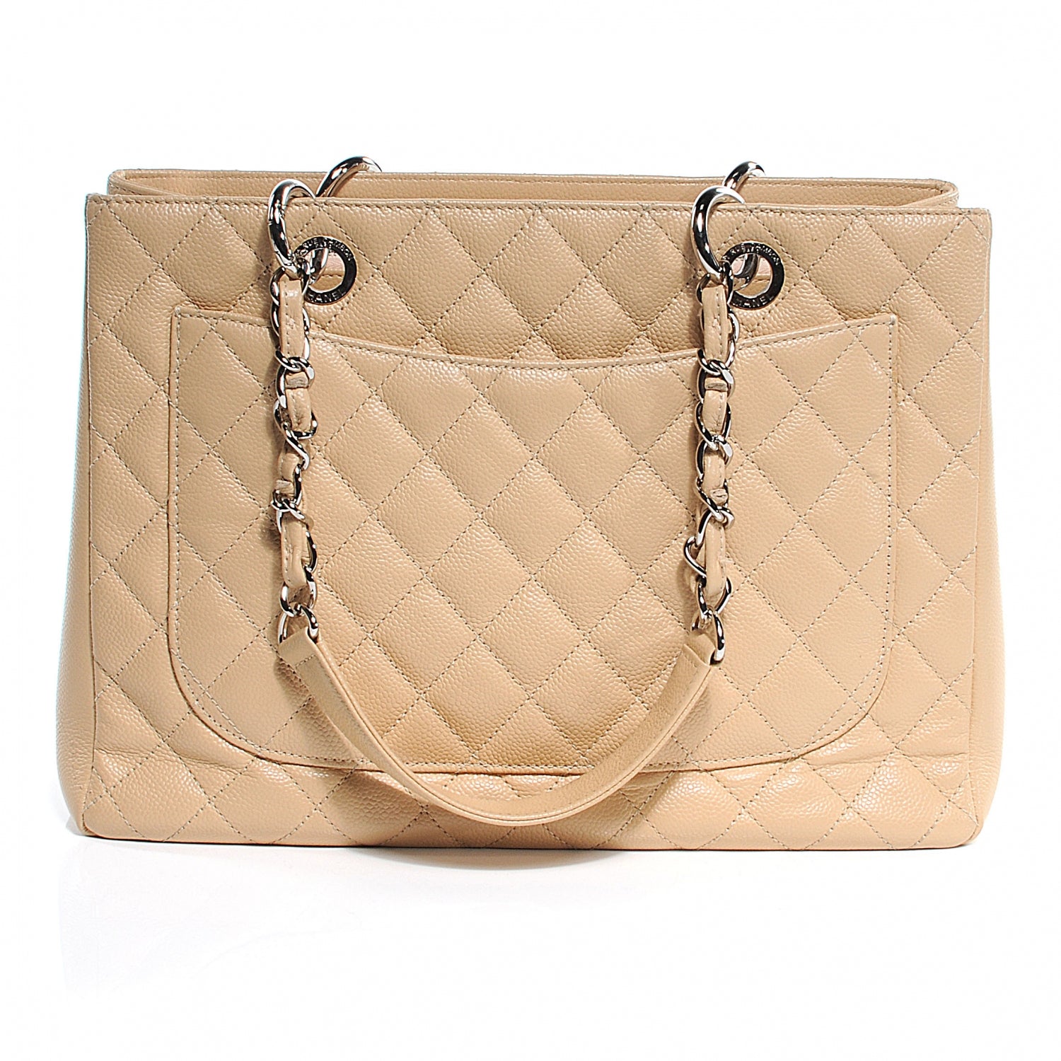Chanel Caviar Quilted Grand Shopping Tote GST Beige 7 of 9