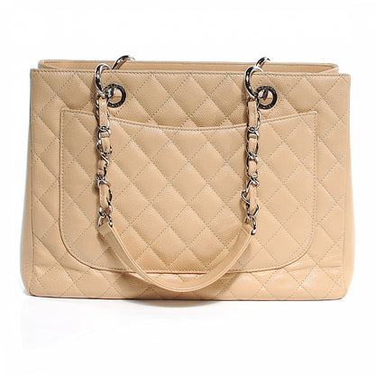 Chanel Caviar Quilted Grand Shopping Tote GST Beige 7 of 9