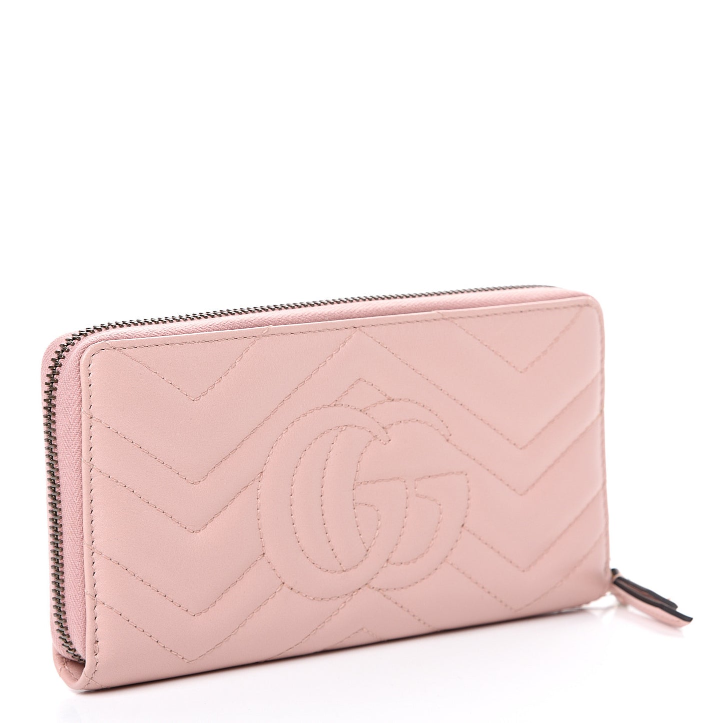 Calfskin Matelasse GG Marmont Zip Around Wallet Perfect Pink